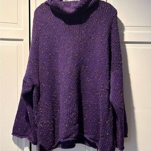 Purple Knit Women's Sweater with color flecks in